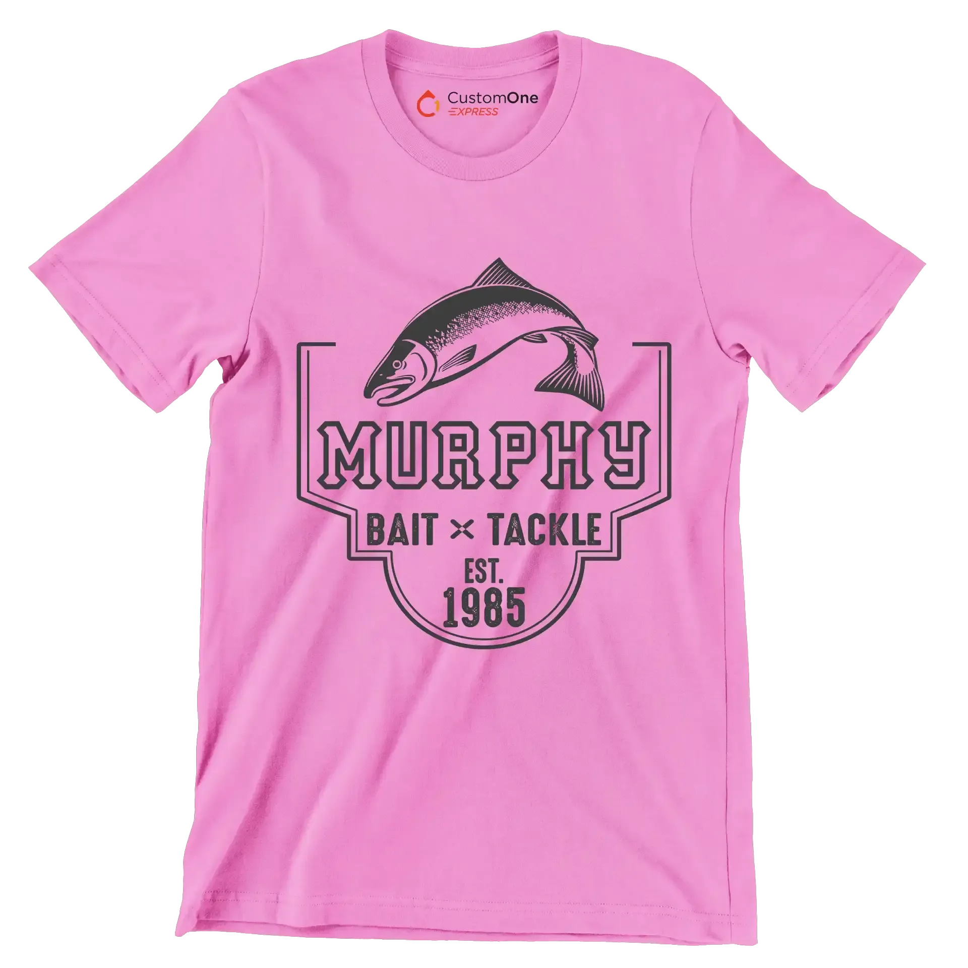 Murphy bait x tackle est. 1985 - Fishing Themed T-Shirt-Pink-S-Custom One Express