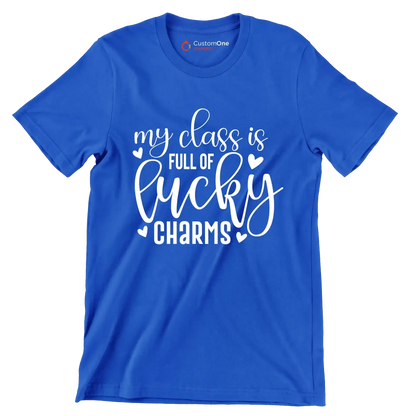 My Class is Full of Lucky Charms - St. Patrick's Day T-Shirt-Blue-S-Custom One Express