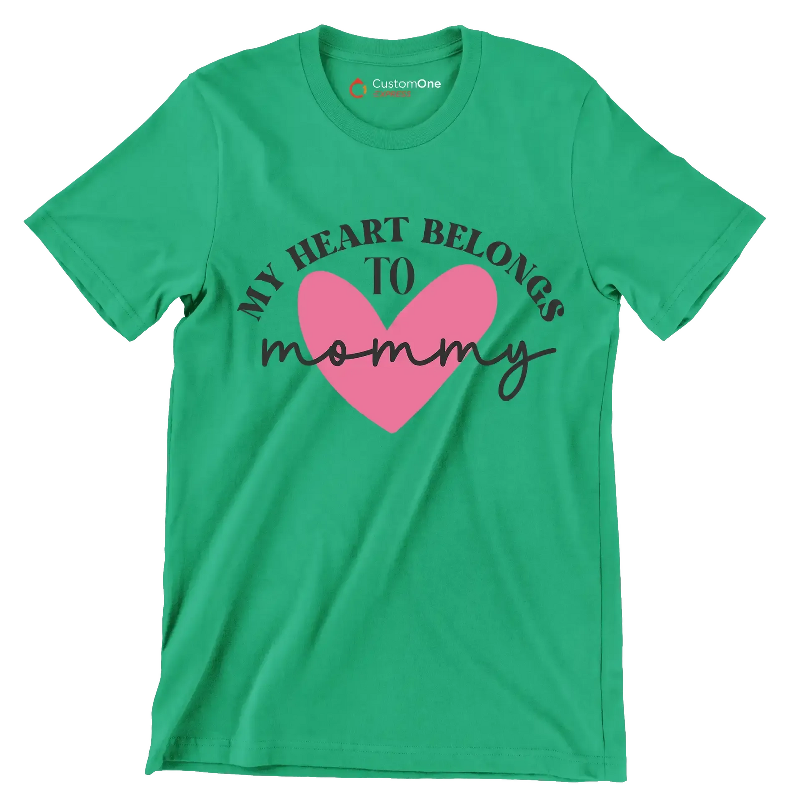 My Heart Belongs To Mommy - Mother’s Day T-Shirt-Green-S-Custom One Express