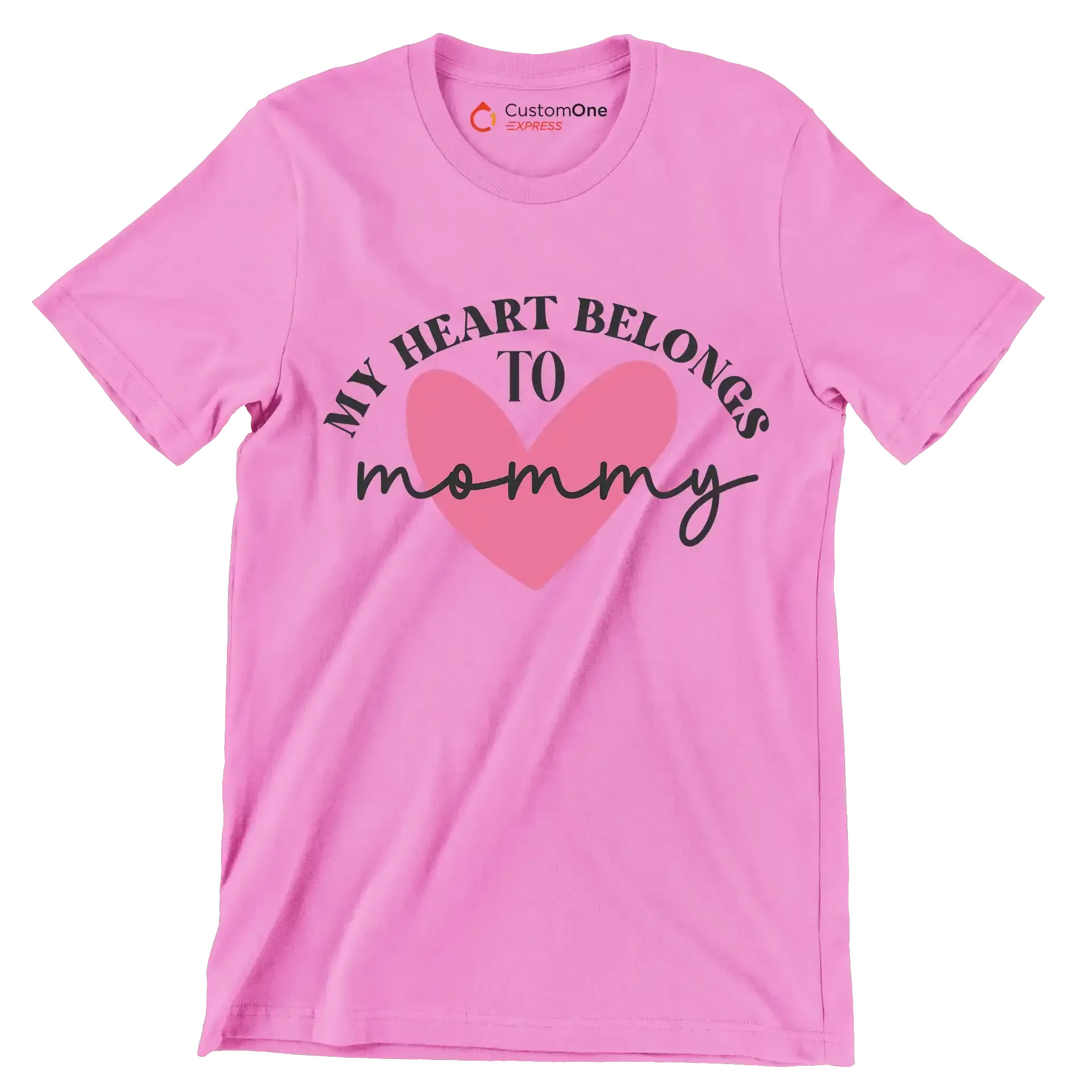 My Heart Belongs To Mommy - Mother’s Day T-Shirt-Pink-S-Custom One Express
