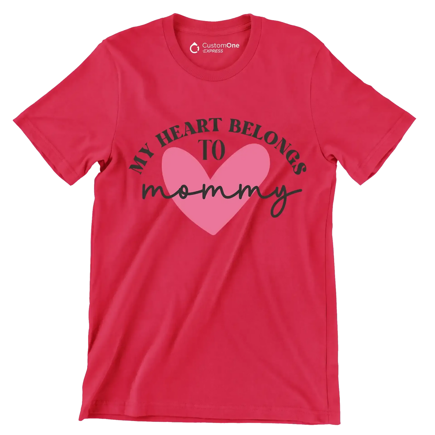 My Heart Belongs To Mommy - Mother’s Day T-Shirt-Red-S-Custom One Express