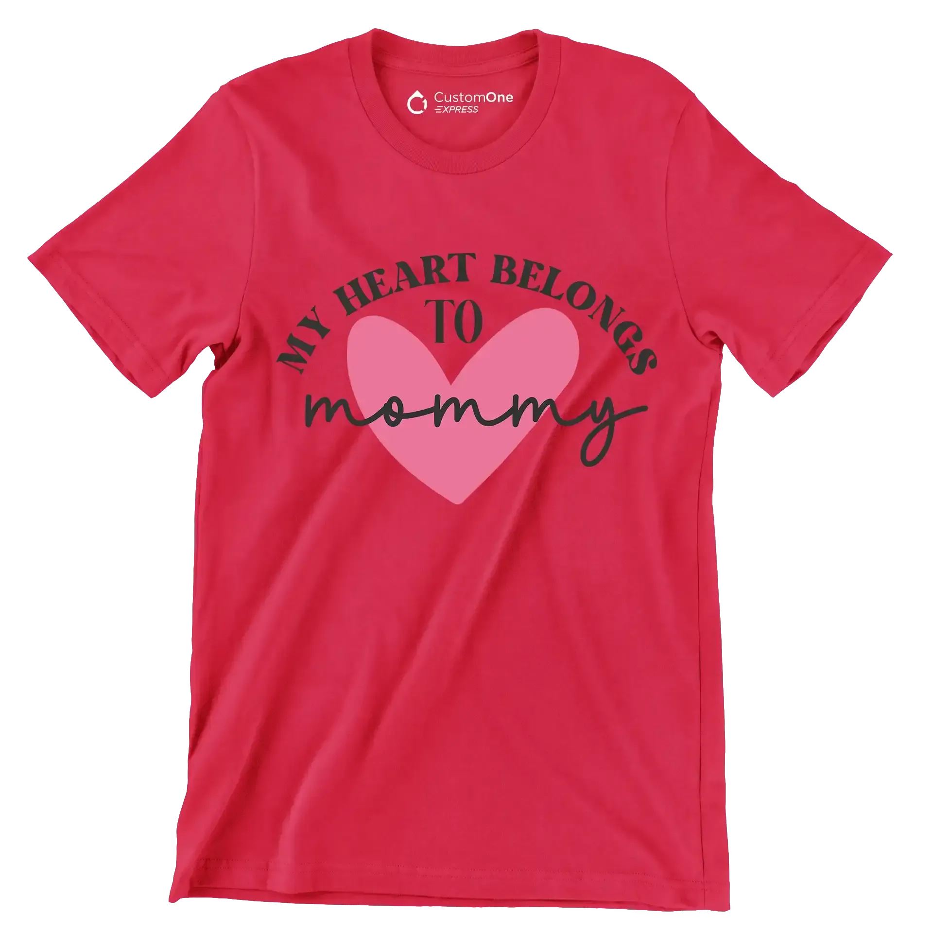 My Heart Belongs To Mommy - Mother’s Day T-Shirt-Red-S-Custom One Express