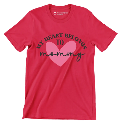 My Heart Belongs To Mommy - Mother’s Day T-Shirt-Red-S-Custom One Express