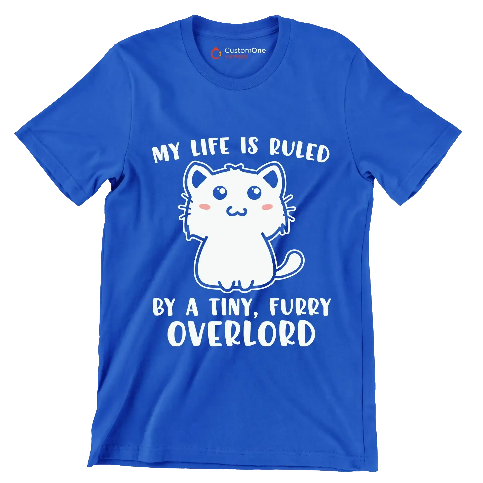 My Life is Ruled - Cat Themed T-Shirt-Blue-S-Custom One Express