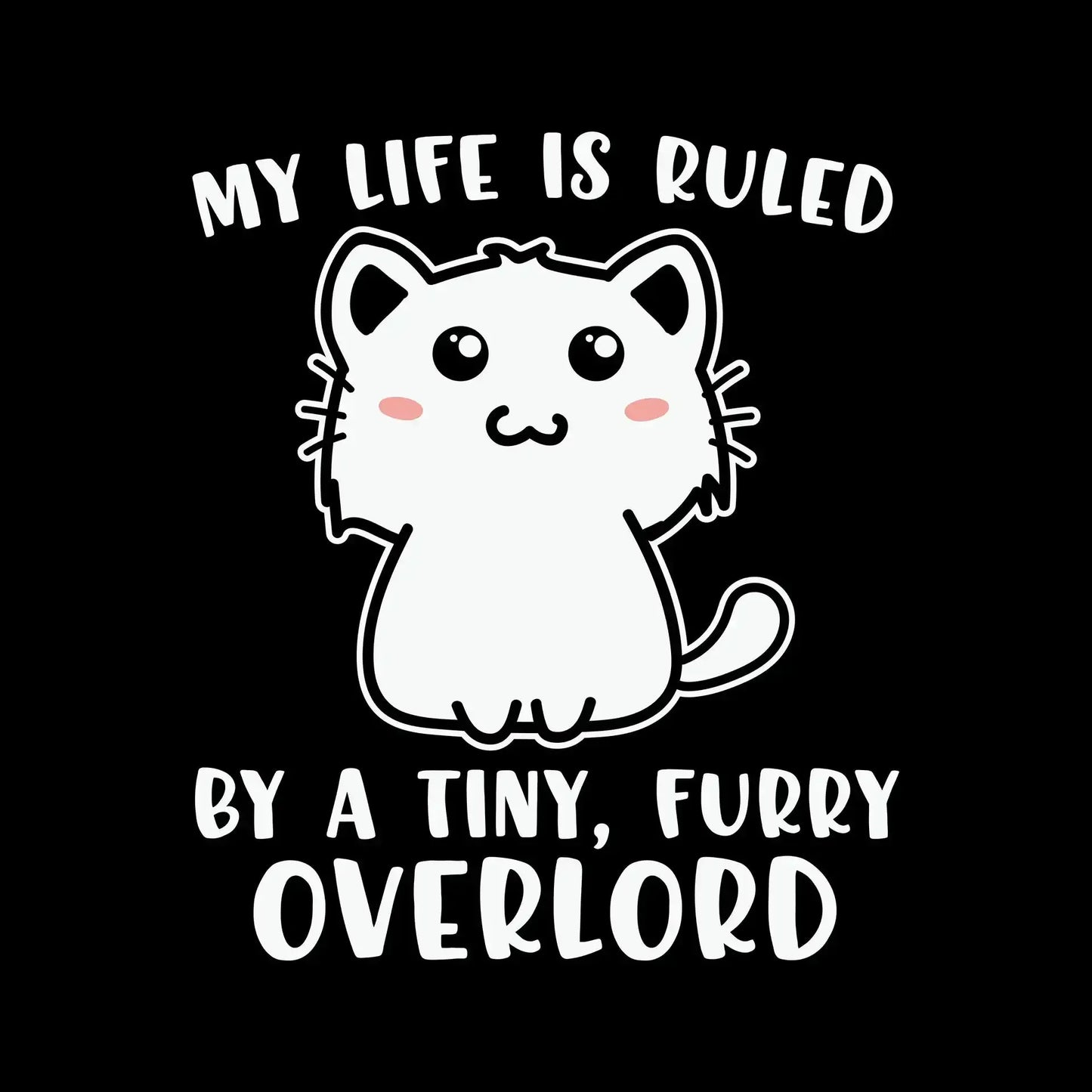 My Life is Ruled - Cat Themed T-Shirt-Black-S-Custom One Express