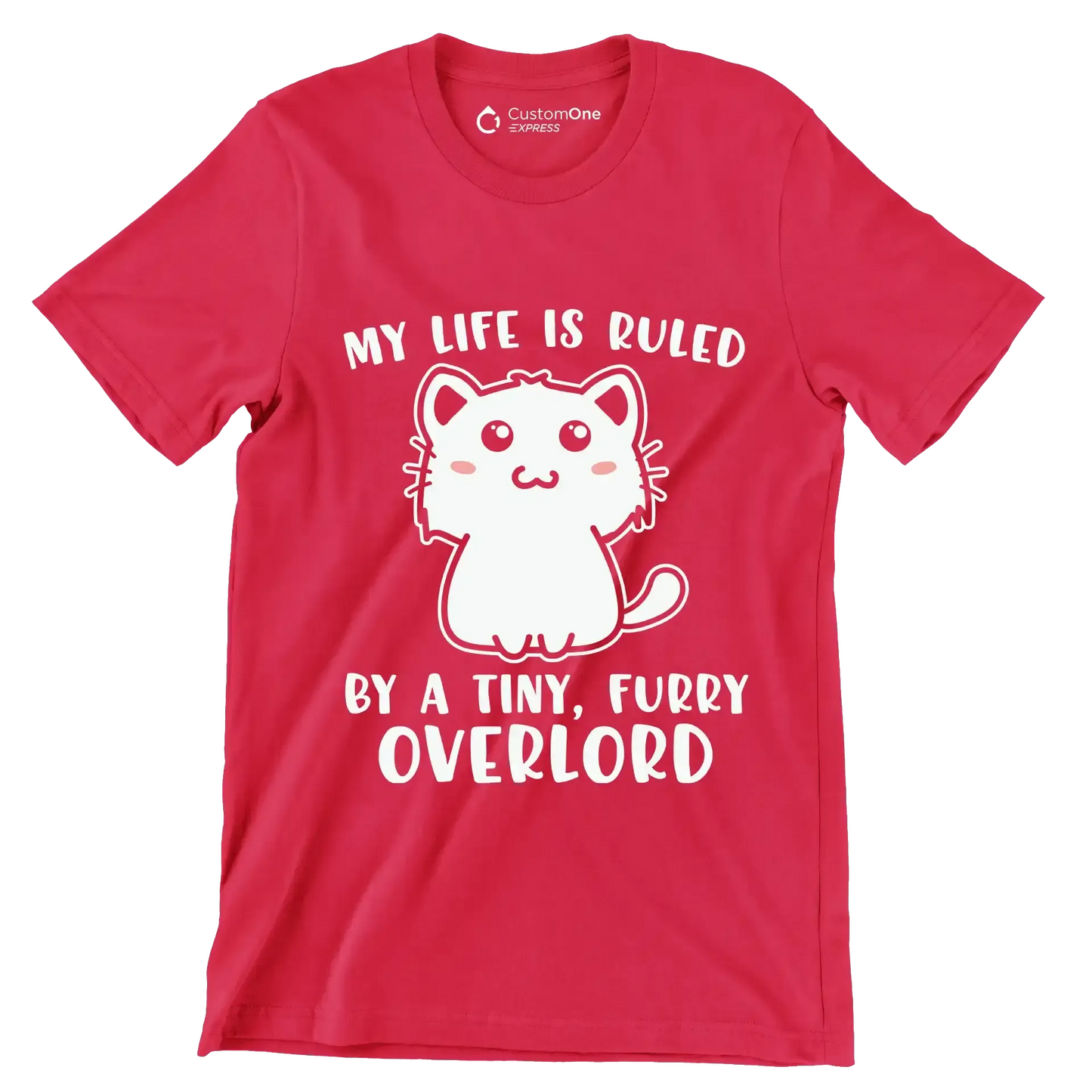 My Life is Ruled - Cat Themed T-Shirt-Red-S-Custom One Express