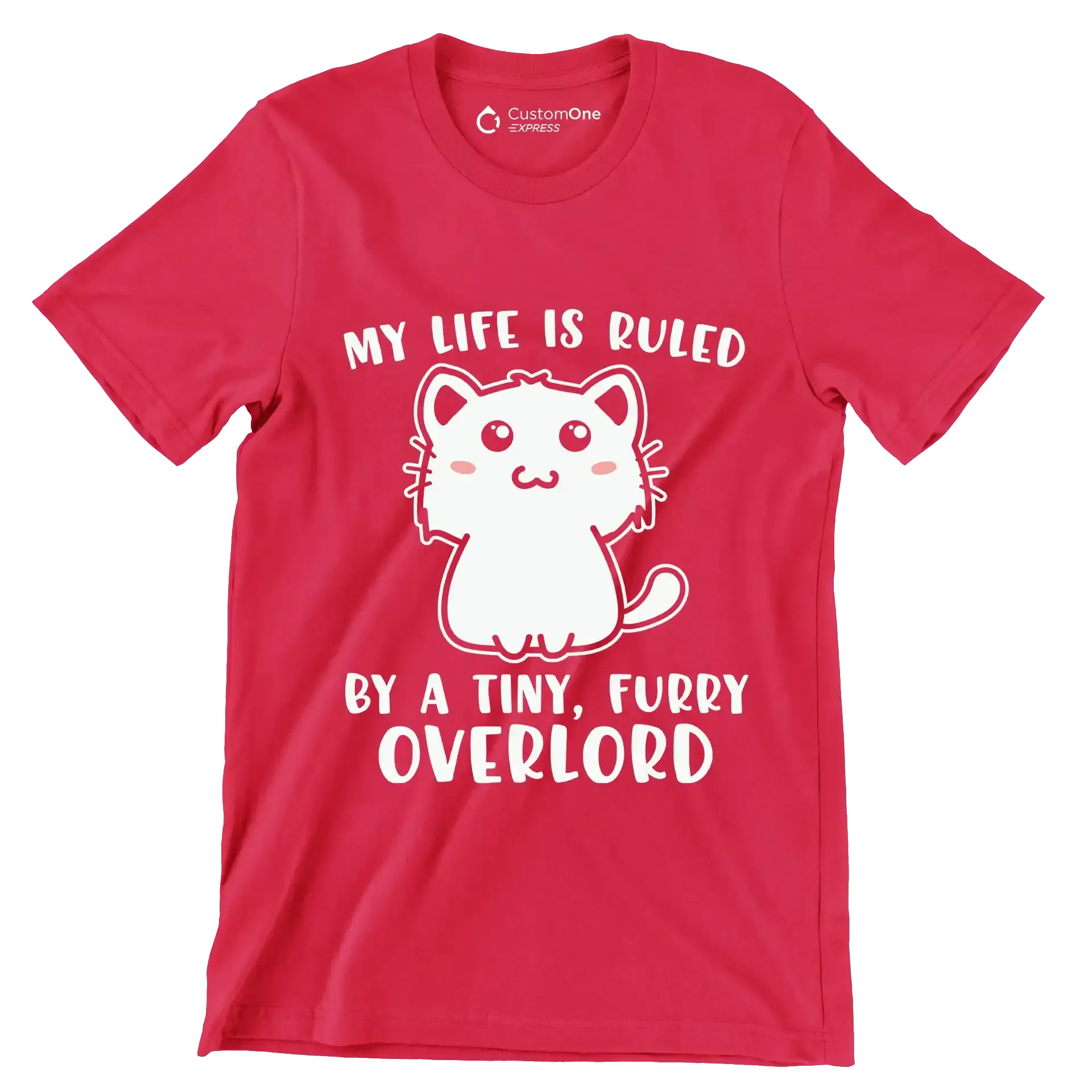 My Life is Ruled - Cat Themed T-Shirt-Red-S-Custom One Express