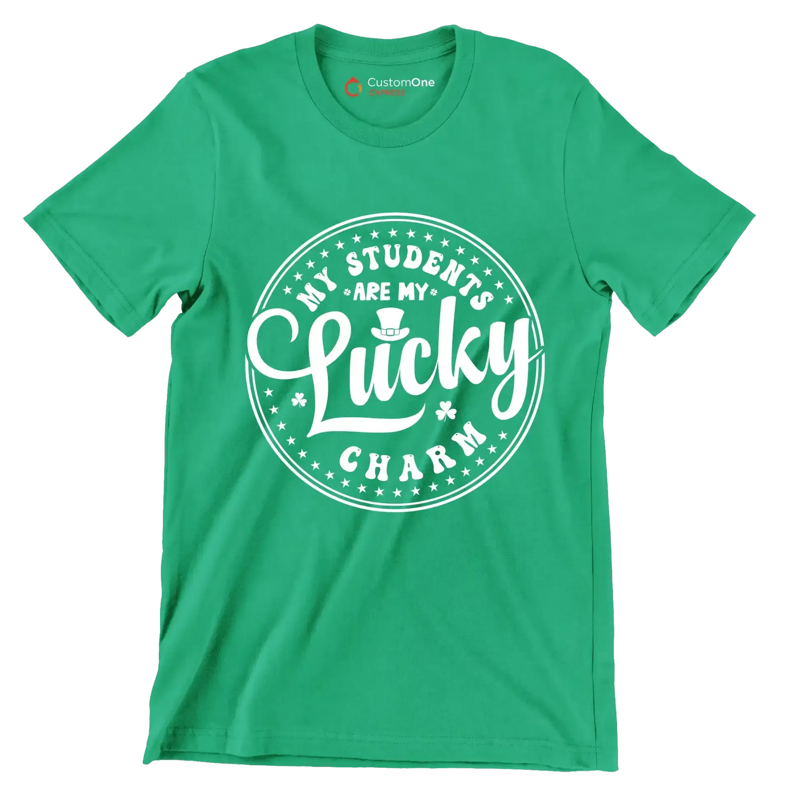 My Students Are My Lucky Charm - St. Patrick's Day T-Shirt-Green-S-Custom One Express