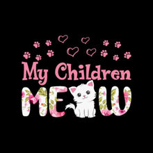 My children meow - Cat Themed T-Shirt-Black-S-Custom One Express