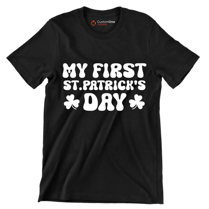 My first st.patrick's day - St. Patrick's Day T-Shirt-Black-S-Custom One Express