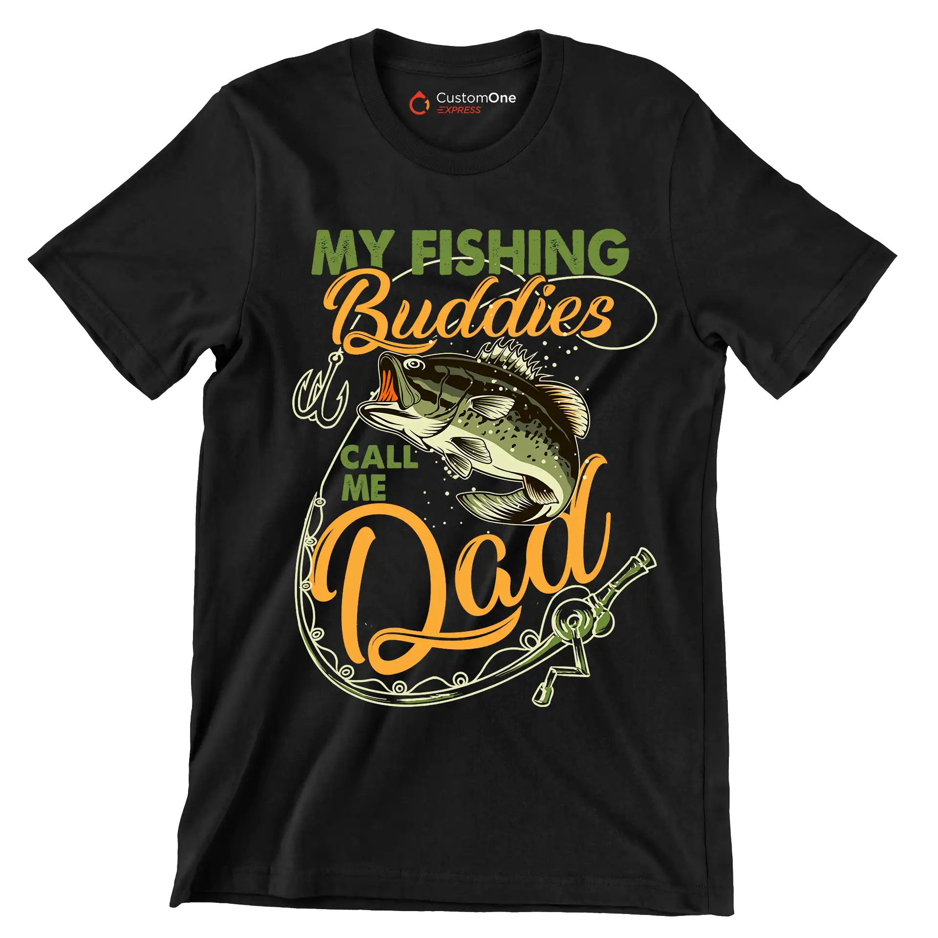 My fishing buddies call me dad - Father’s Day T-Shirt-Black-S-Custom One Express