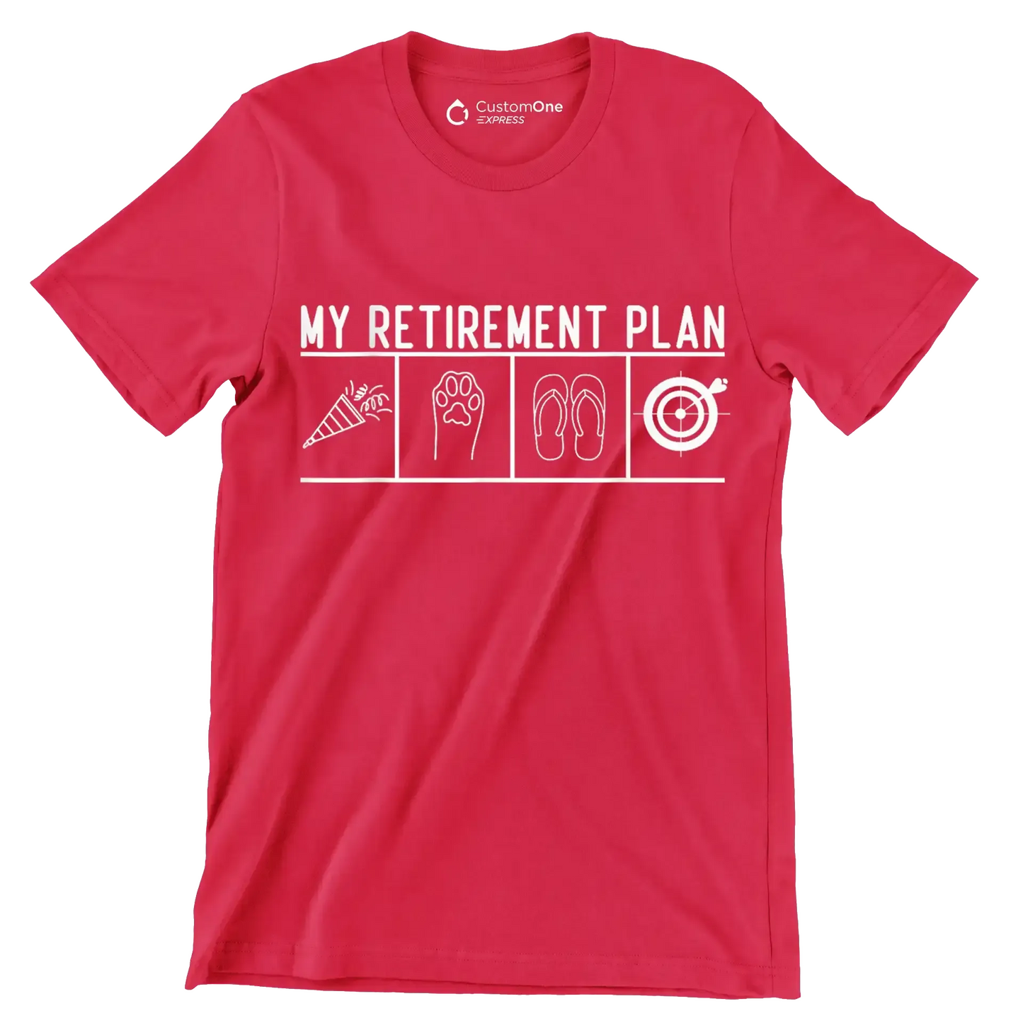 My retirement plan - Retirement Themed T-Shirt-Red-S-Custom One Express