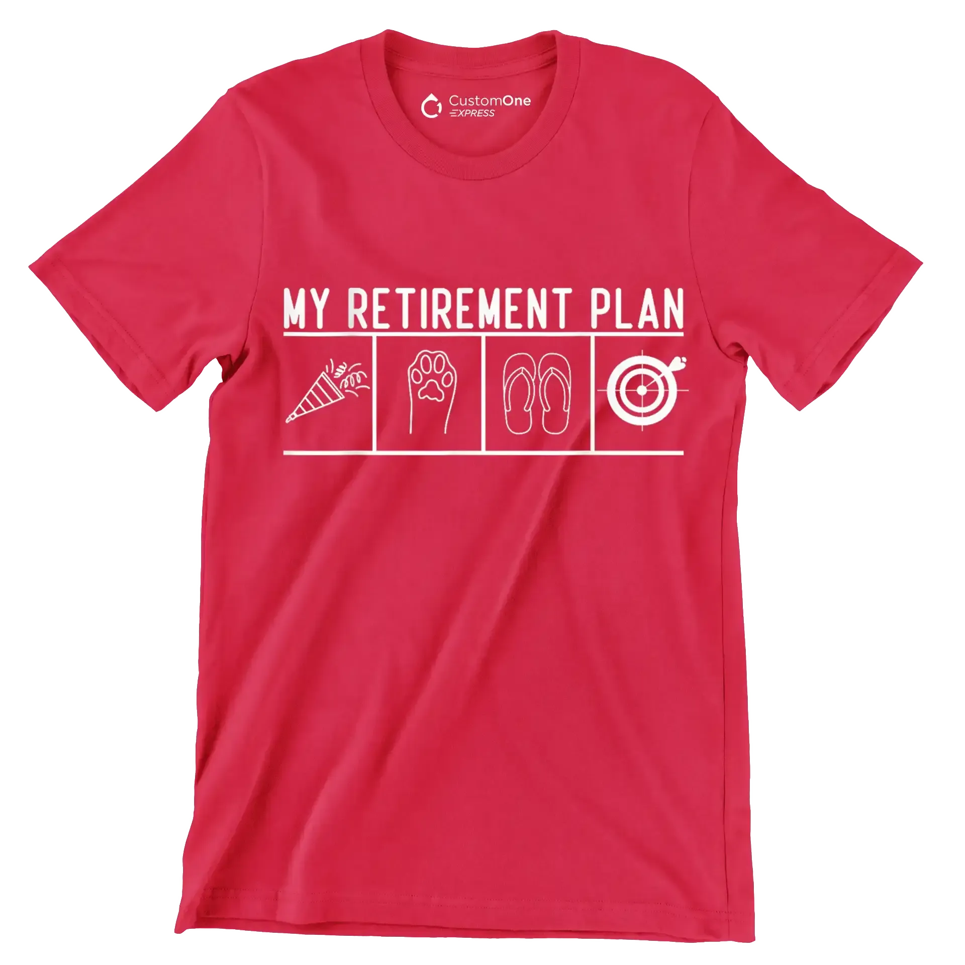 My retirement plan - Retirement Themed T-Shirt-Red-S-Custom One Express