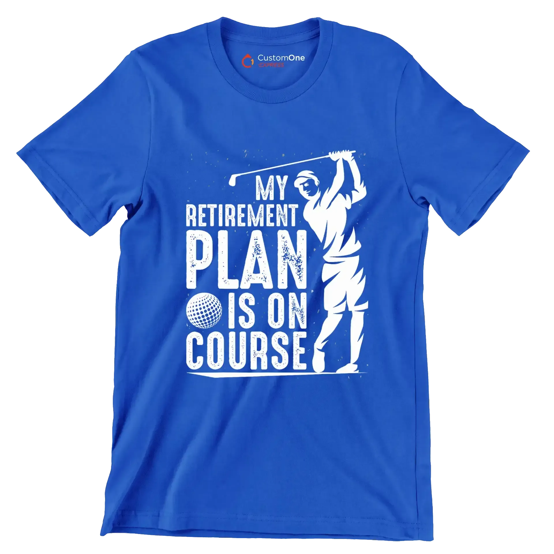My retirement plan is on course - Retirement Themed T-Shirt-Blue-S-Custom One Express