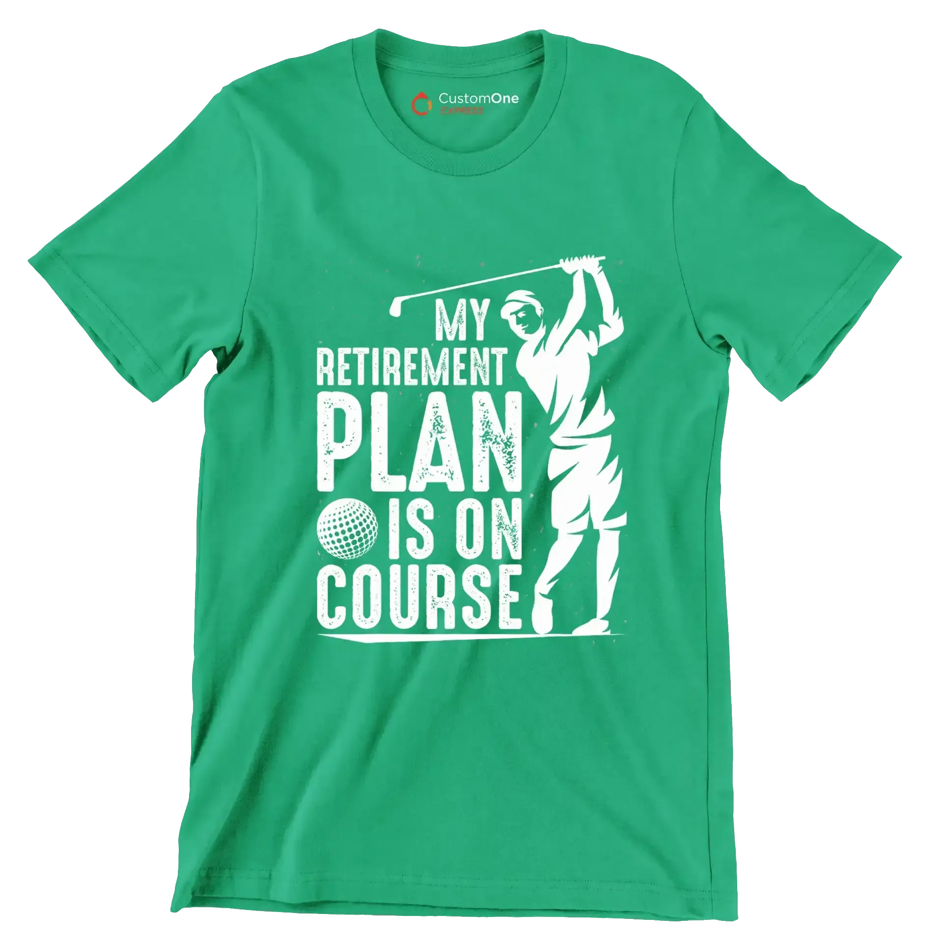 My retirement plan is on course - Retirement Themed T-Shirt-Green-S-Custom One Express