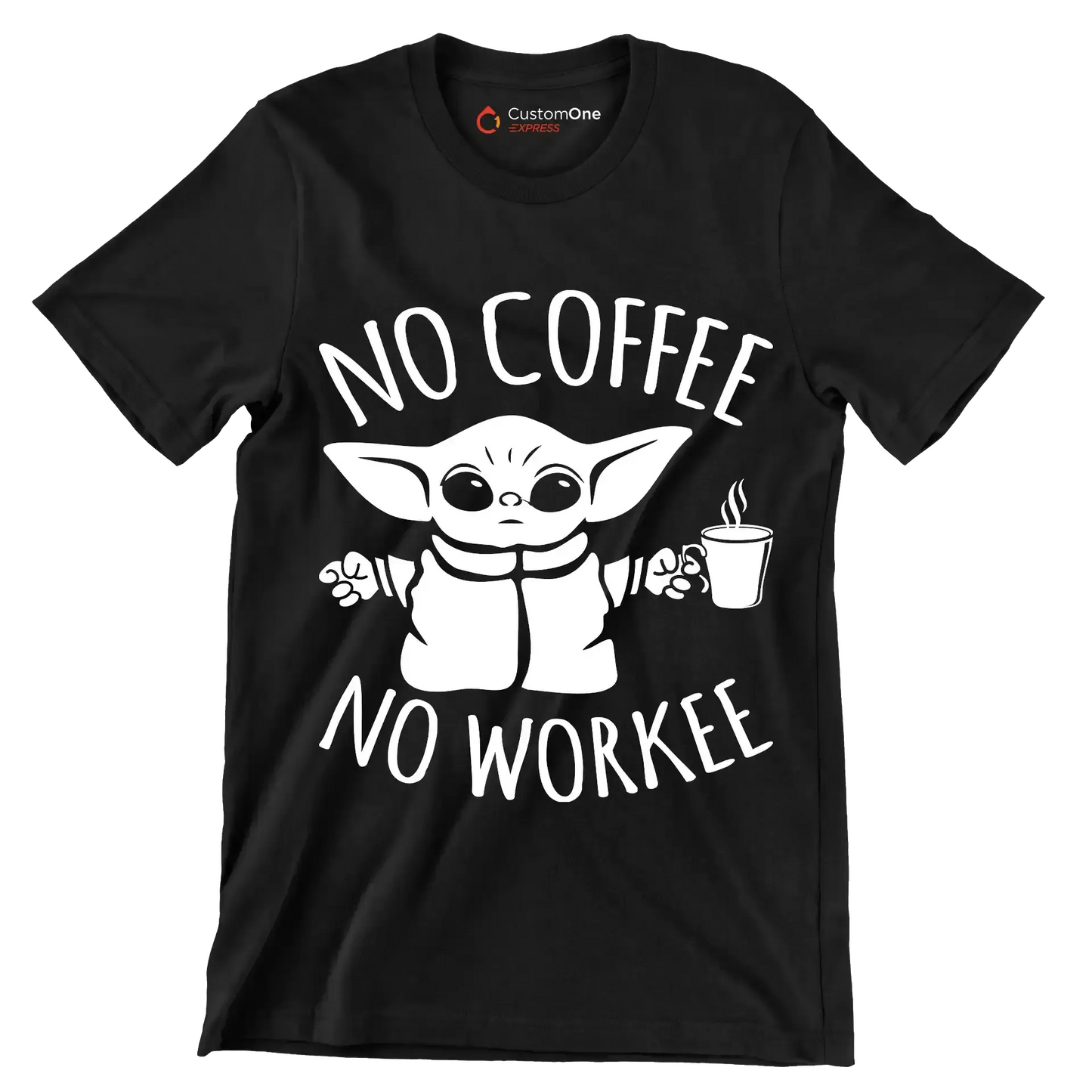 NO COFFEE NO WORKEE - Coffee Themed T-Shirt-Black-S-Custom One Express