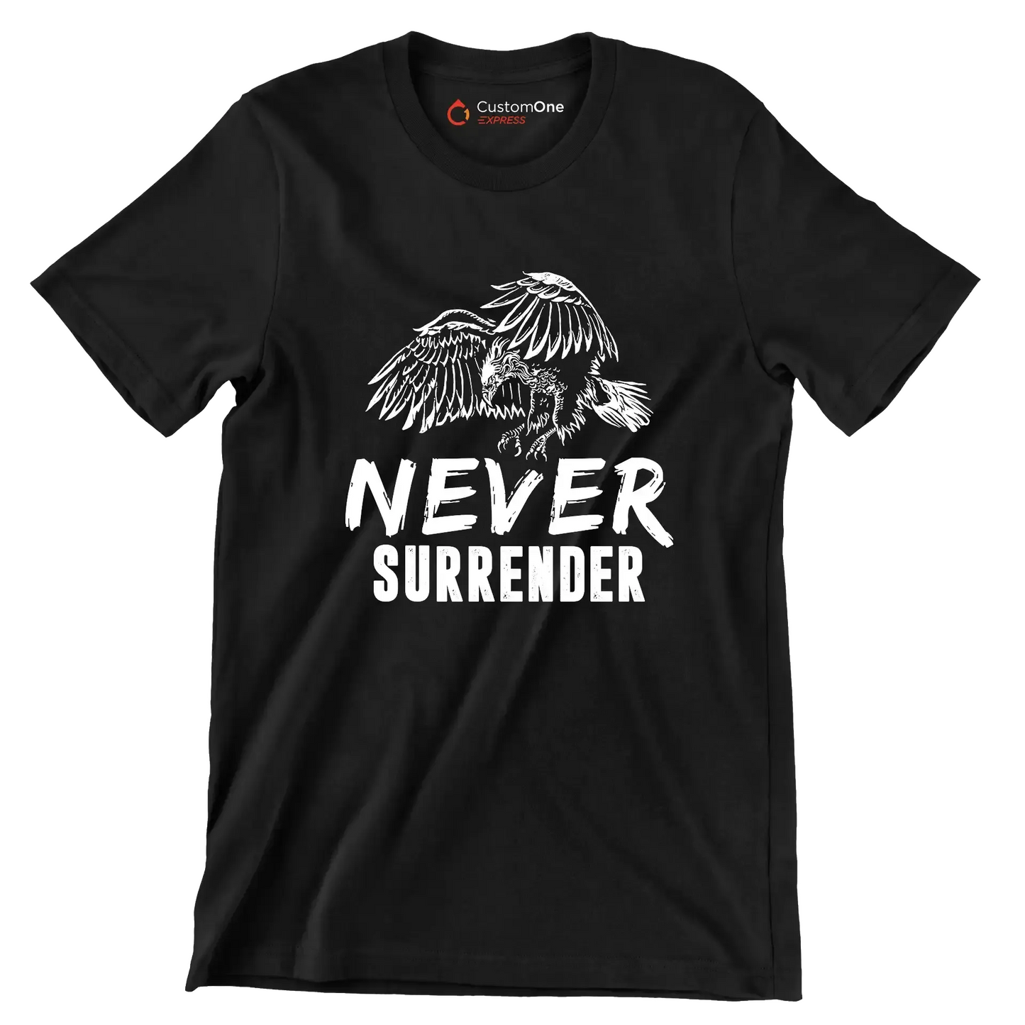Never Surrender - Motivational Themed T-Shirt-Black-S-Custom One Express