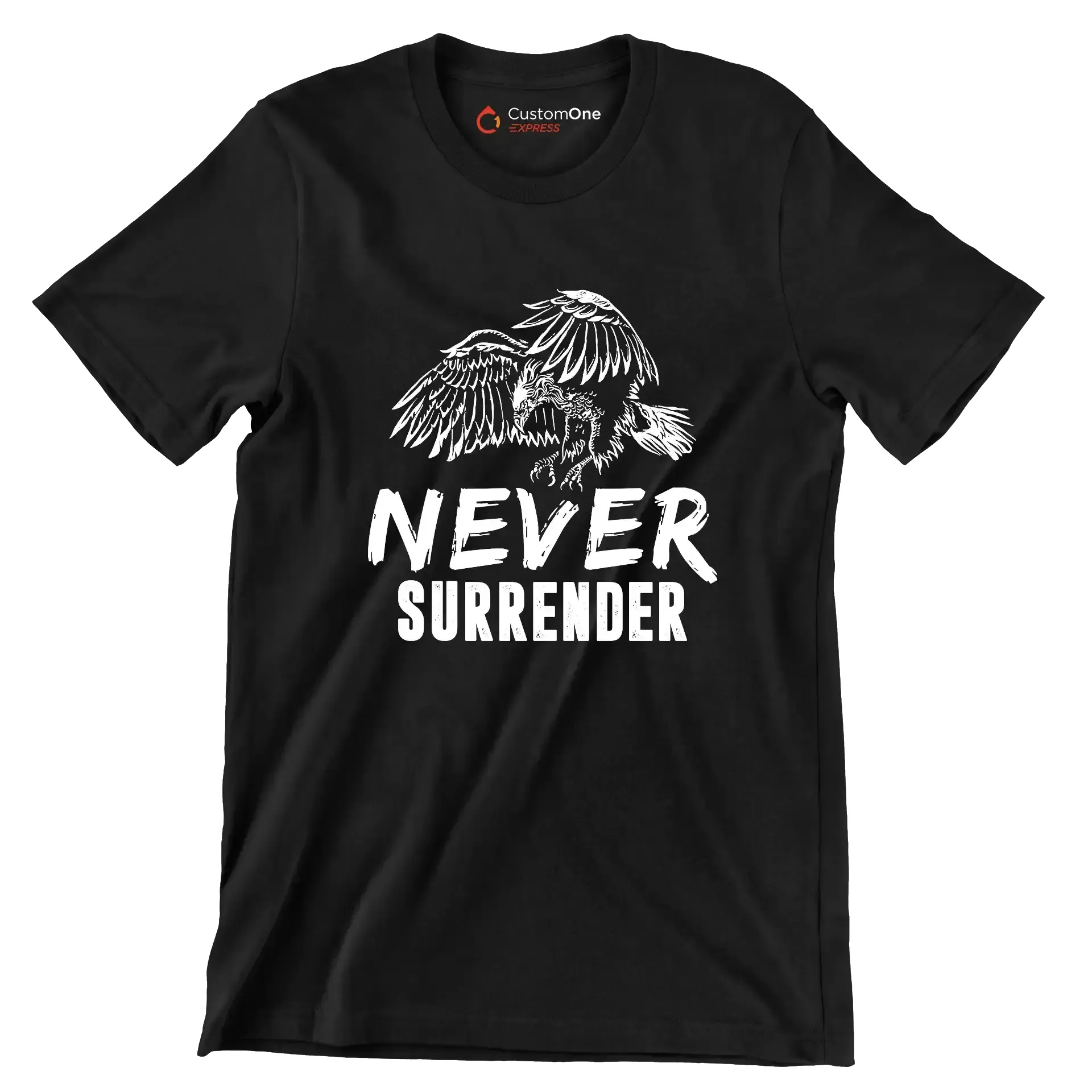 Never Surrender - Motivational Themed T-Shirt-Black-S-Custom One Express