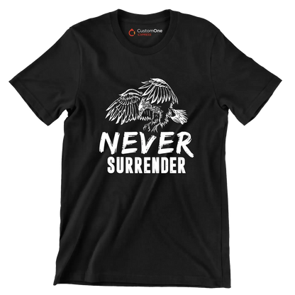 Never Surrender - Motivational Themed T-Shirt-Black-S-Custom One Express
