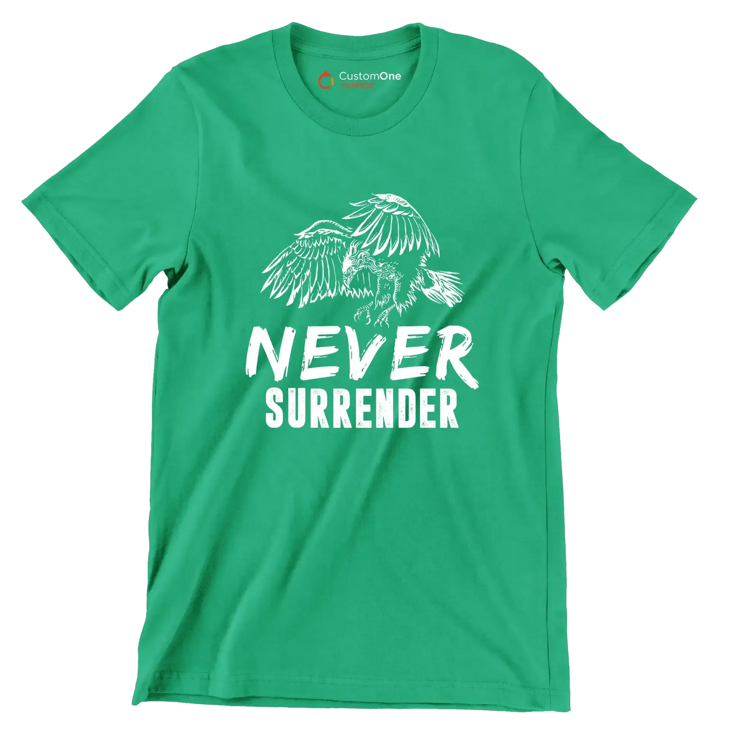 Never Surrender - Motivational Themed T-Shirt-Green-S-Custom One Express