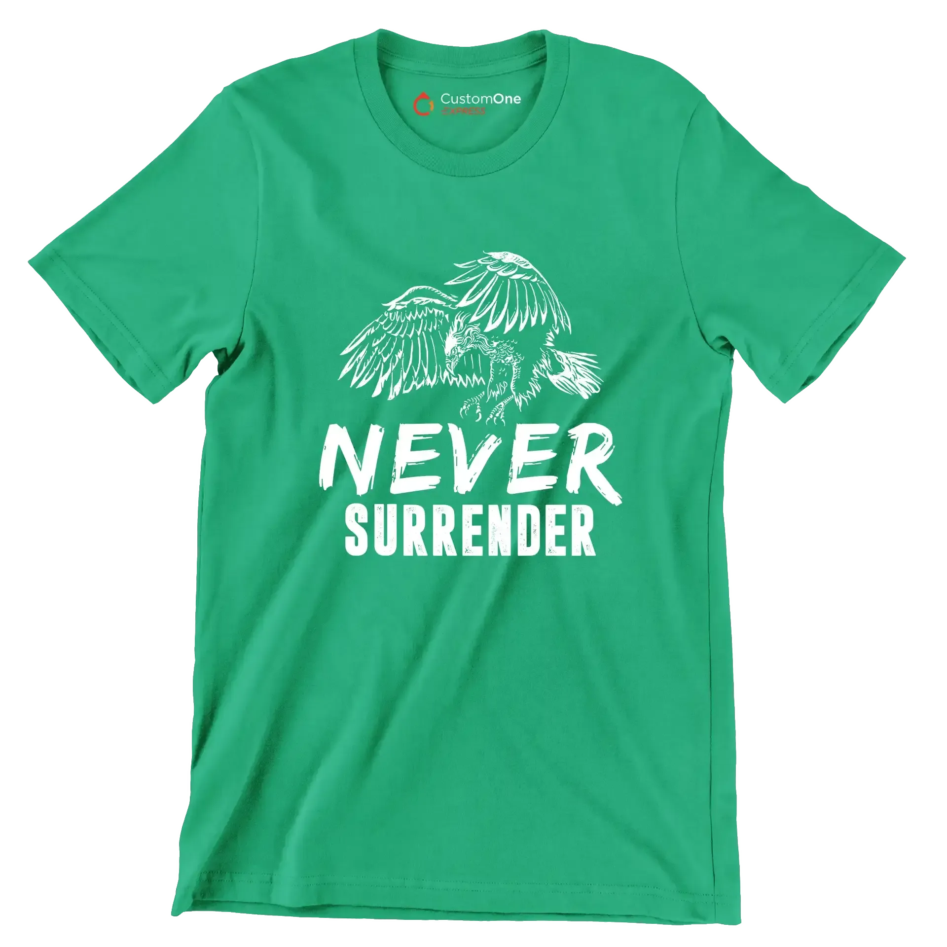 Never Surrender - Motivational Themed T-Shirt-Green-S-Custom One Express