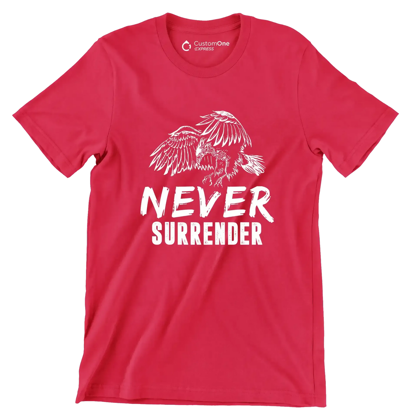 Never Surrender - Motivational Themed T-Shirt-Red-S-Custom One Express