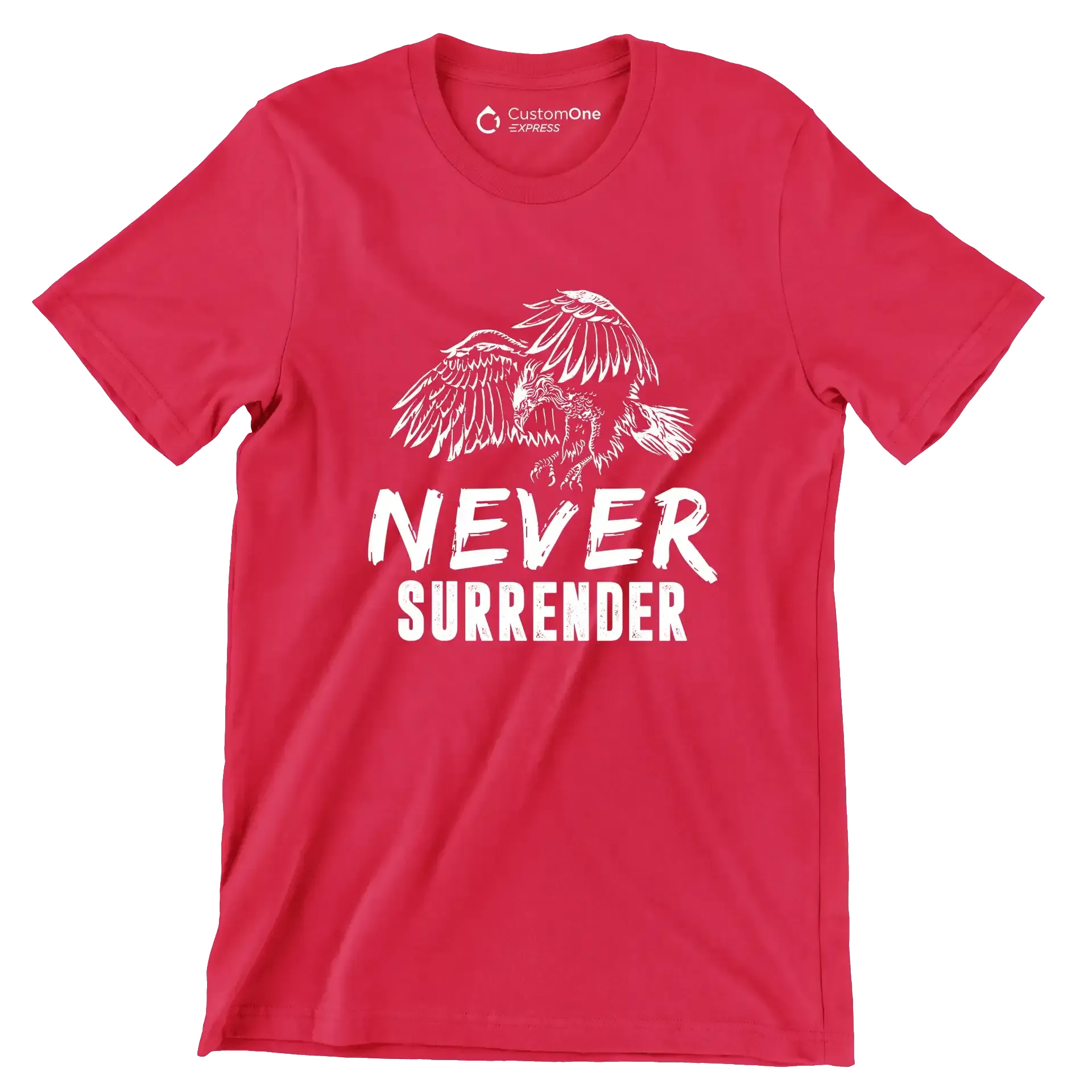 Never Surrender - Motivational Themed T-Shirt-Red-S-Custom One Express