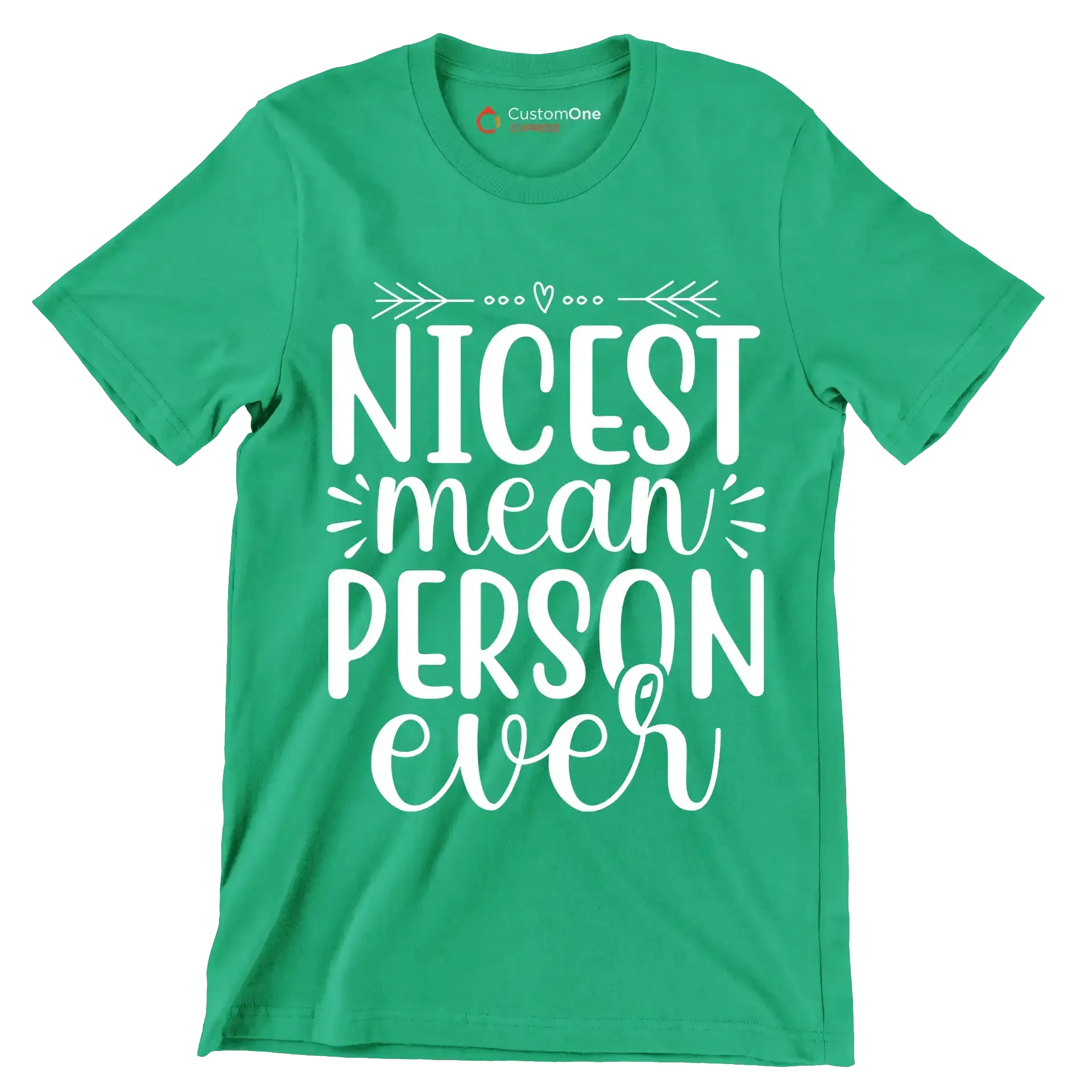 Nicest mean person ever - Sarcasm Themed T-Shirt-Green-S-Custom One Express