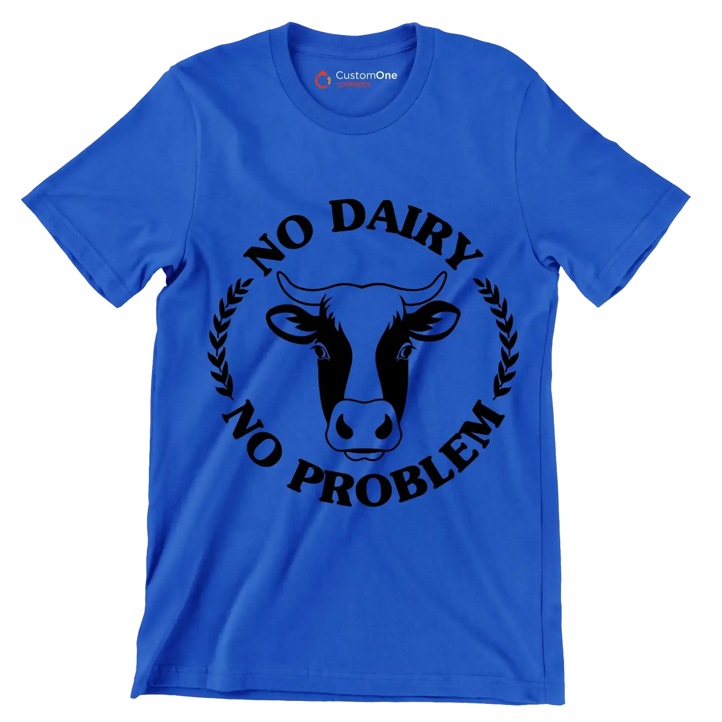 No dairy No problem - Vegan Themed T-Shirt-Blue-S-Custom One Express