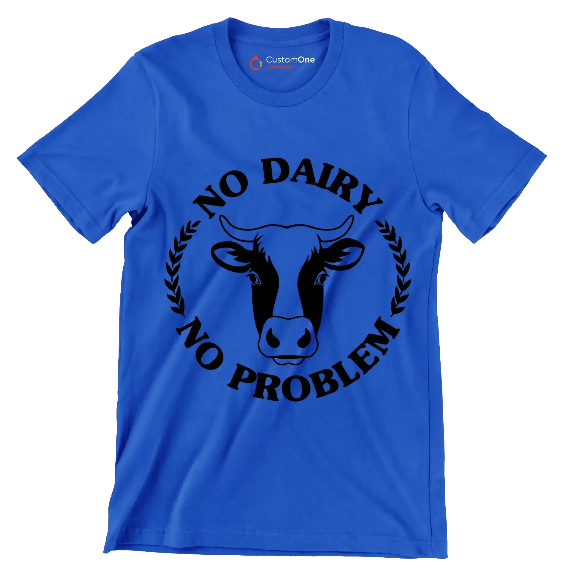 No dairy No problem - Vegan Themed T-Shirt-Blue-S-Custom One Express