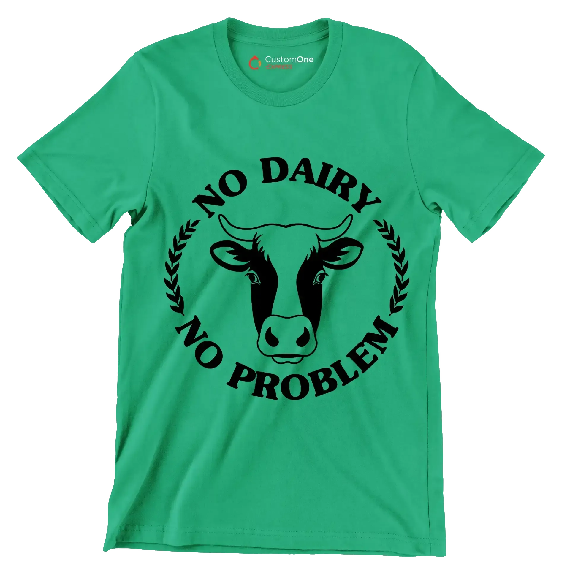 No dairy No problem - Vegan Themed T-Shirt-Green-S-Custom One Express