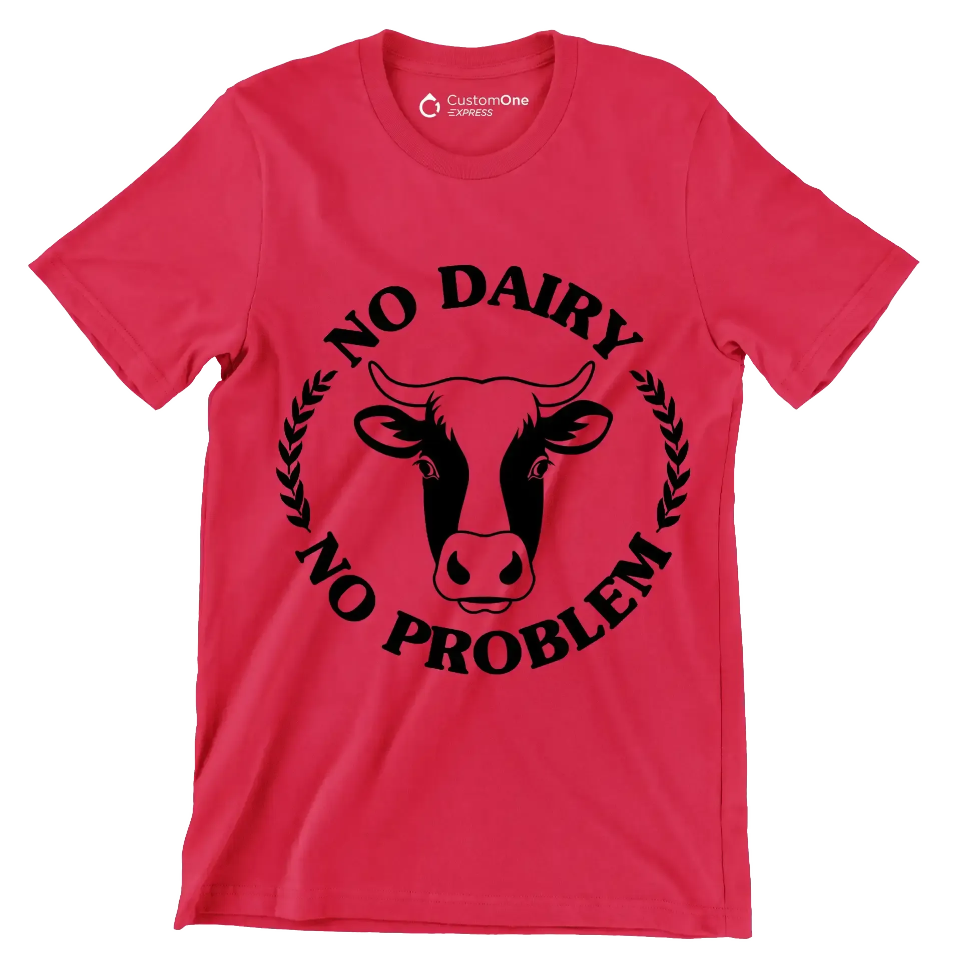 No dairy No problem - Vegan Themed T-Shirt-Red-S-Custom One Express