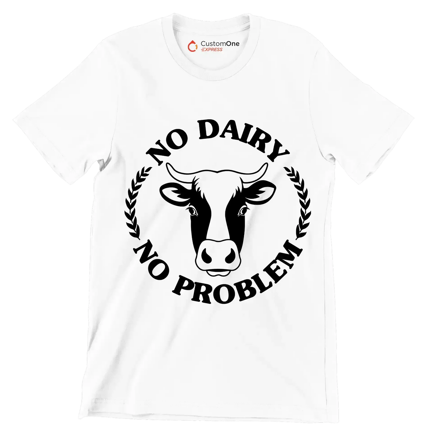 No dairy No problem - Vegan Themed T-Shirt-White-S-Custom One Express