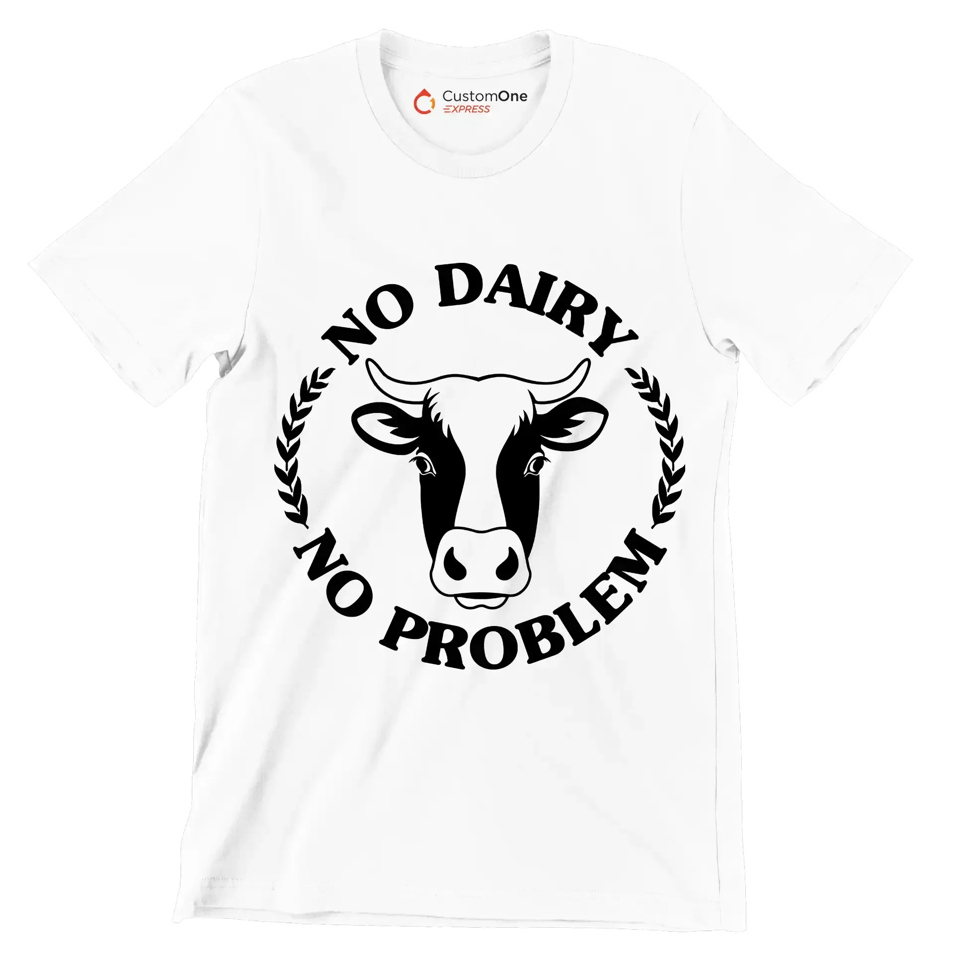 No dairy No problem - Vegan Themed T-Shirt-White-S-Custom One Express