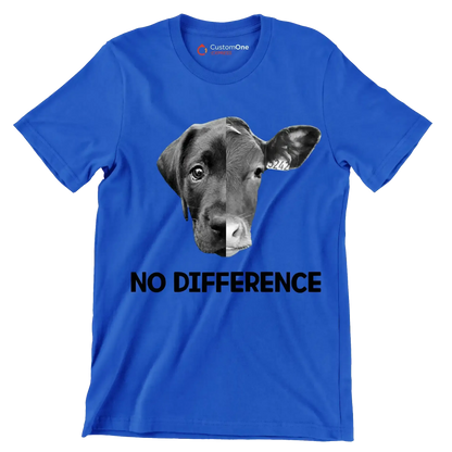 No difference - Vegan Themed T-Shirt-Blue-S-Custom One Express
