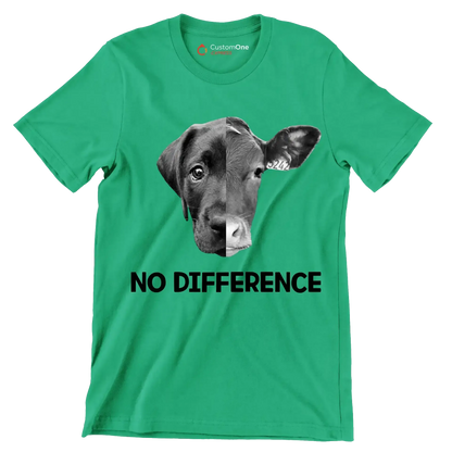 No difference - Vegan Themed T-Shirt-Green-S-Custom One Express