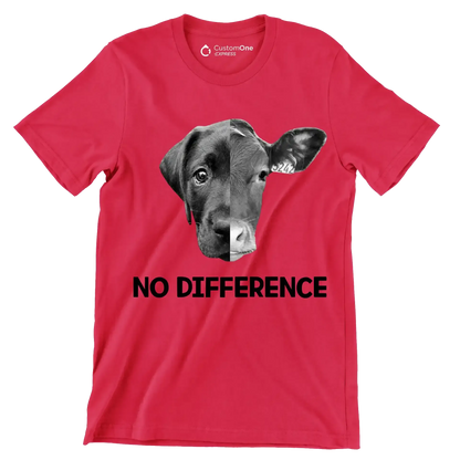 No difference - Vegan Themed T-Shirt-Red-S-Custom One Express