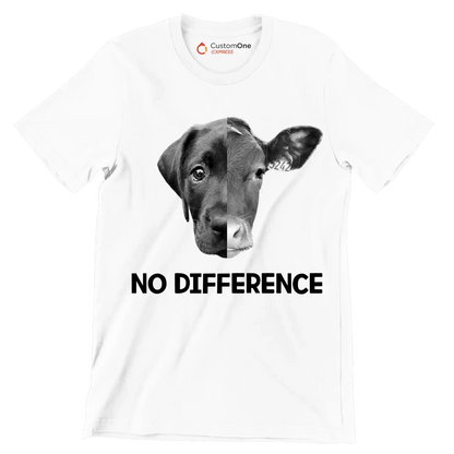 No difference - Vegan Themed T-Shirt-White-S-Custom One Express