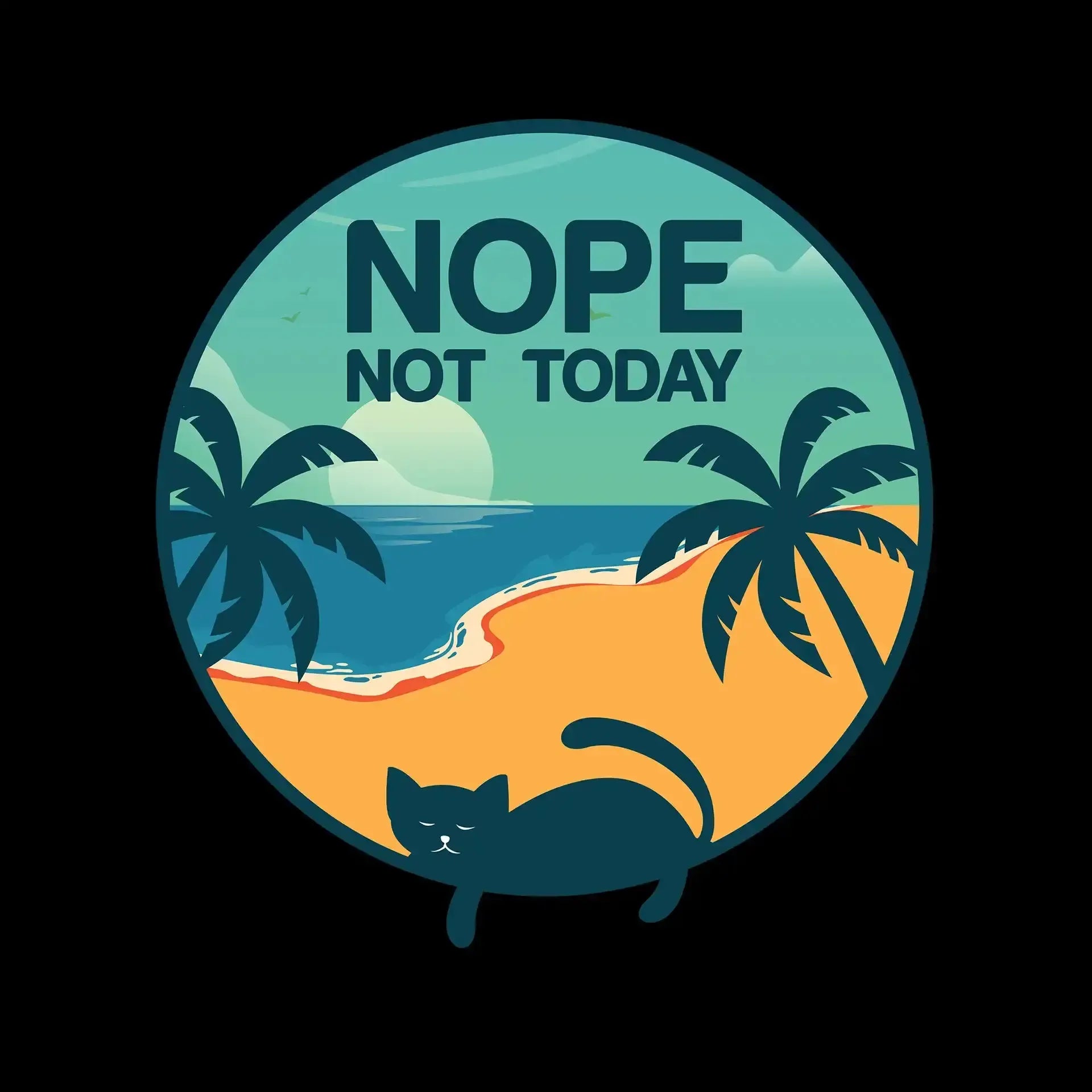 Nope not today - Cat Themed T-Shirt-Black-S-Custom One Express