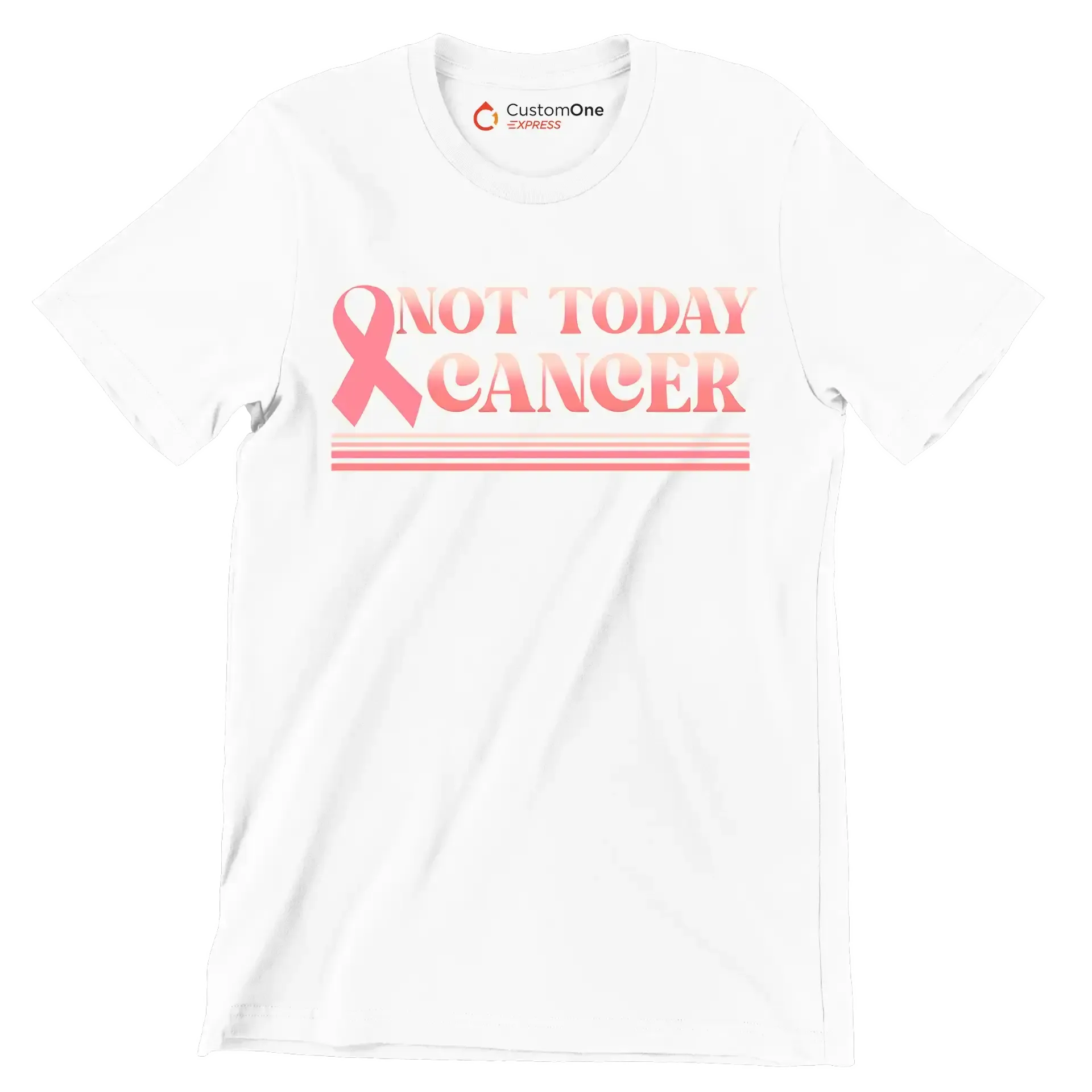 Not Today Cancer - Breast Cancer Awareness T-Shirt-White-S-Custom One Express