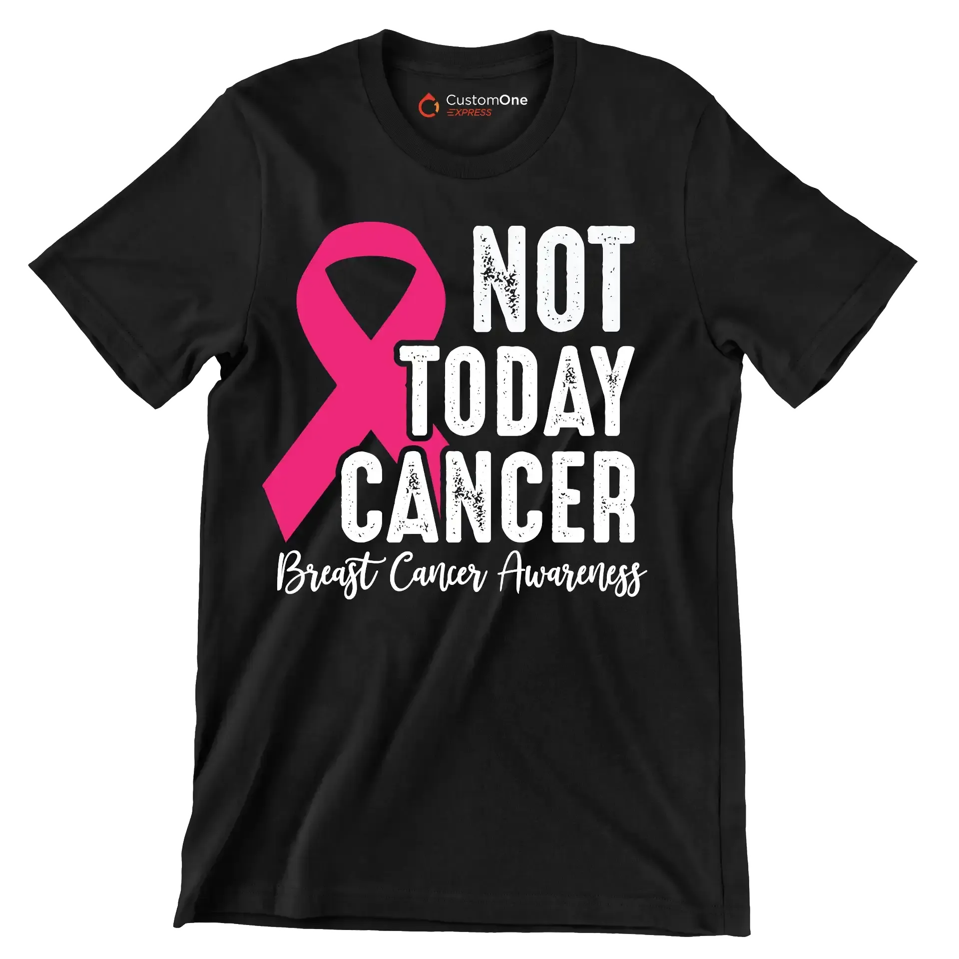 Not today Cancer Breast Cancer Awarness - Breast Cancer Awareness T-Shirt-Black-S-Custom One Express