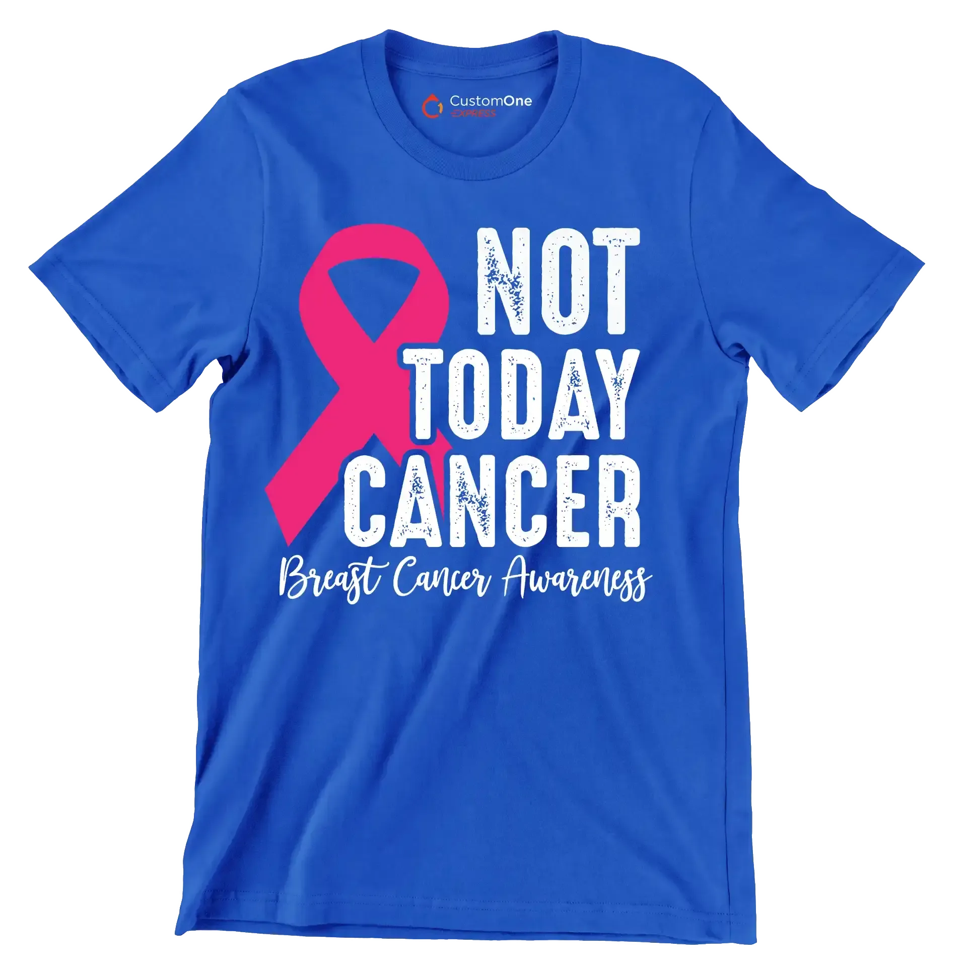 Not today Cancer Breast Cancer Awarness - Breast Cancer Awareness T-Shirt-Blue-S-Custom One Express