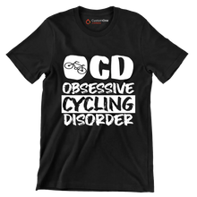 OCD OBSESSIVE CYCLING DISORDER - Bicycle Themed T-Shirt-Black-S-Custom One Express