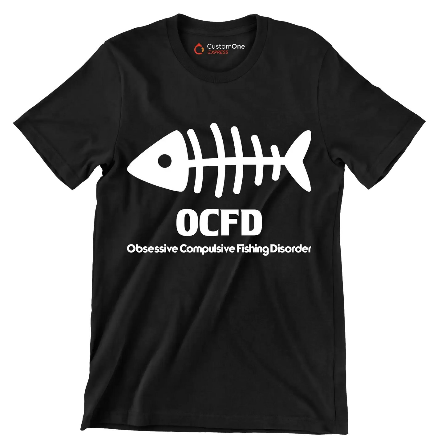 OCFD obsessive compulsive fishing disorder - Fishing Themed T-Shirt-Black-S-Custom One Express