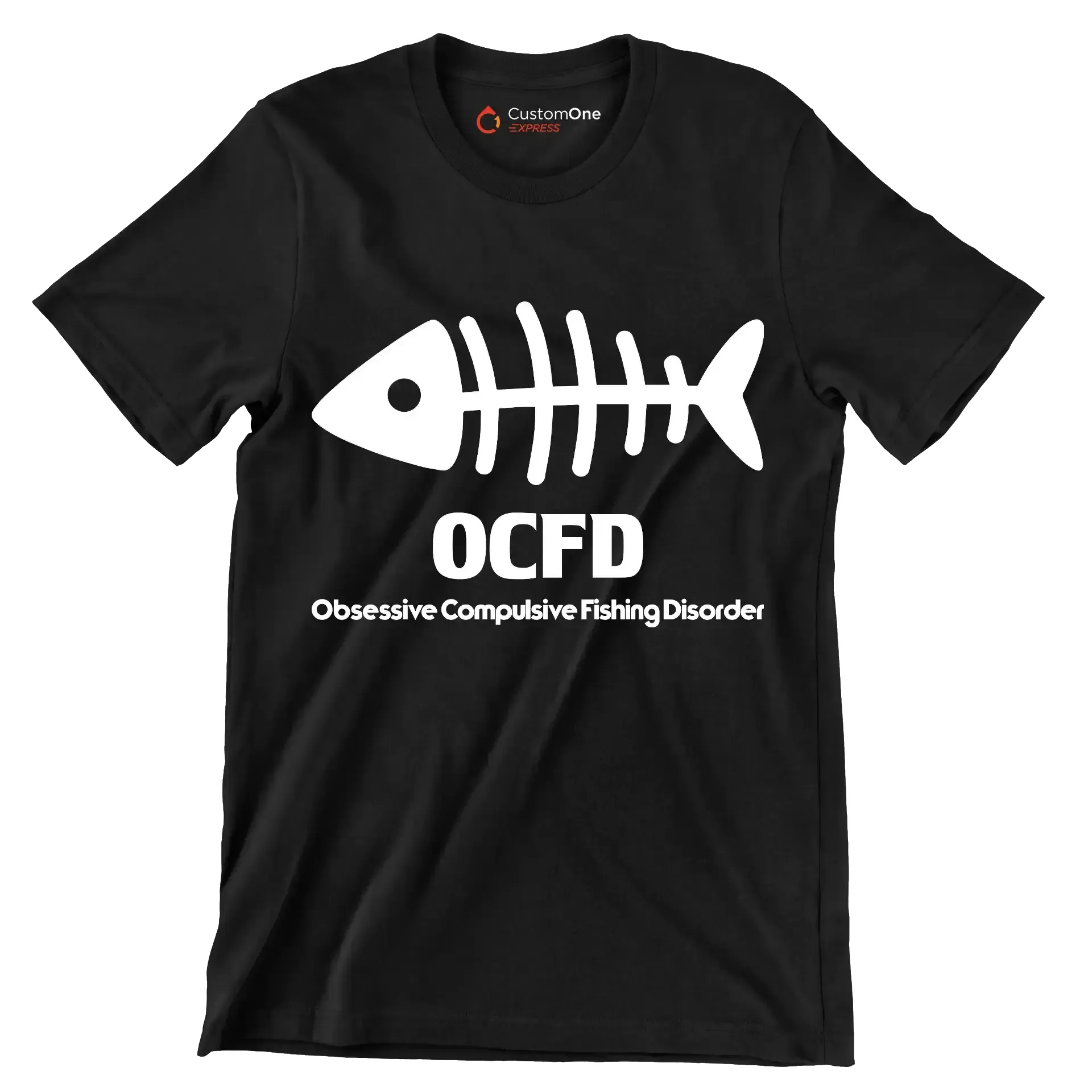 OCFD obsessive compulsive fishing disorder - Fishing Themed T-Shirt-Black-S-Custom One Express