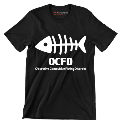 OCFD obsessive compulsive fishing disorder - Fishing Themed T-Shirt-Black-S-Custom One Express