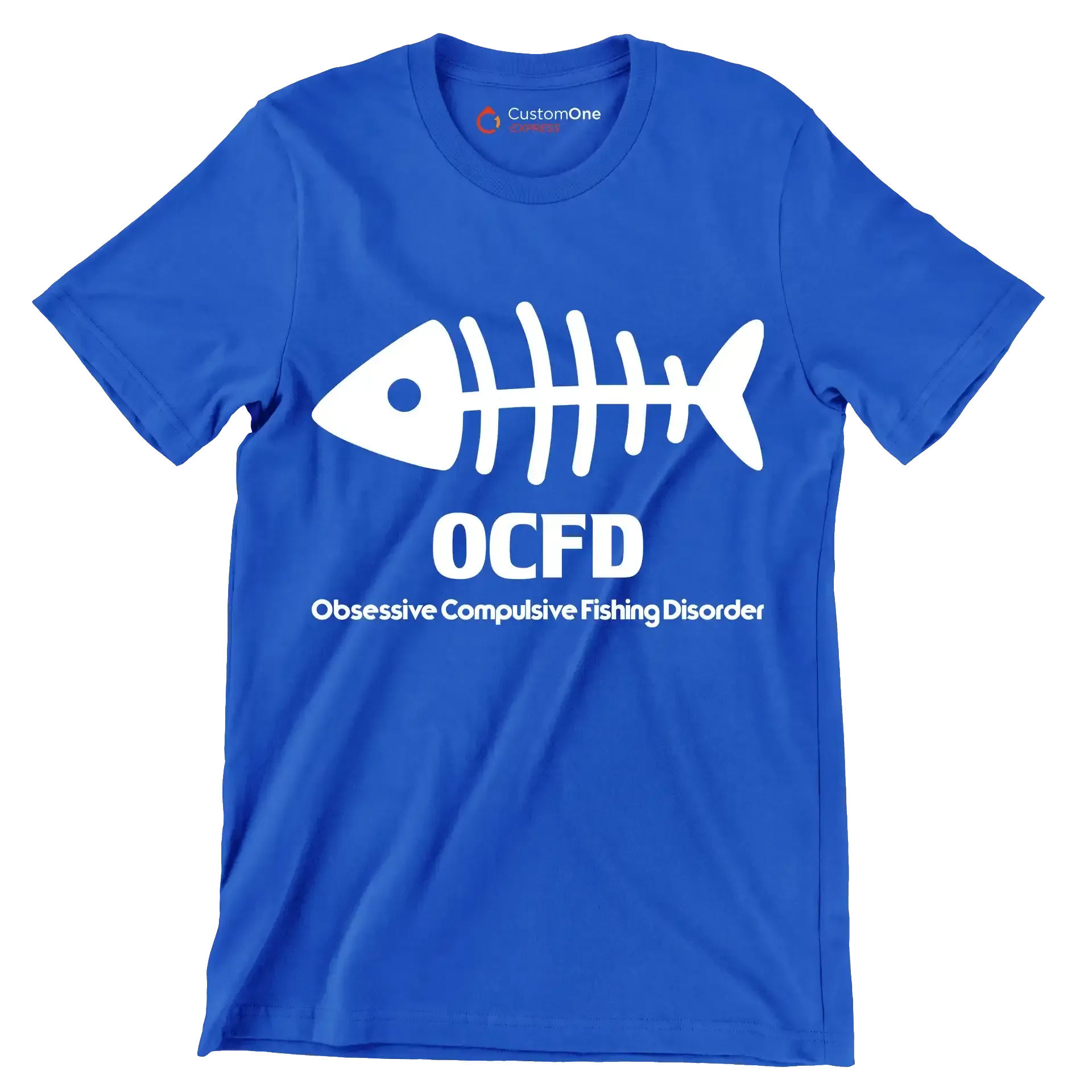 OCFD obsessive compulsive fishing disorder - Fishing Themed T-Shirt-Blue-S-Custom One Express