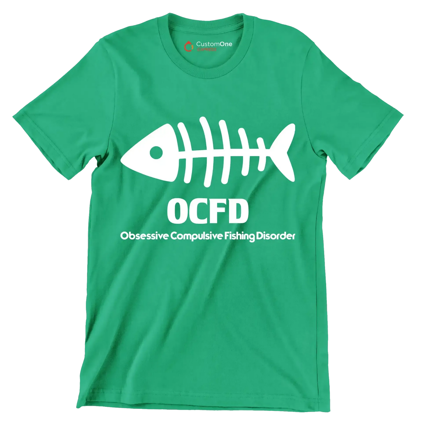 OCFD obsessive compulsive fishing disorder - Fishing Themed T-Shirt-Green-S-Custom One Express