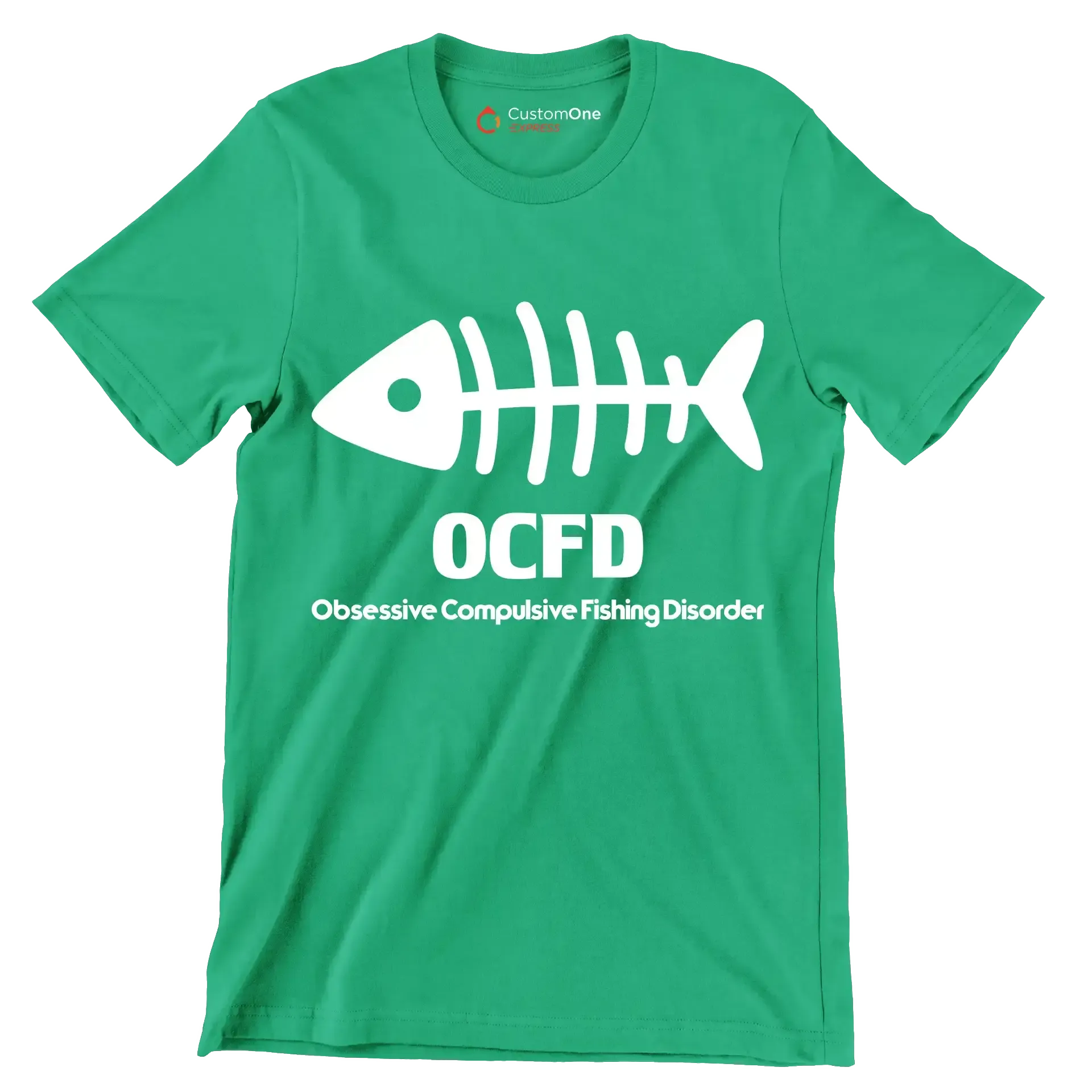 OCFD obsessive compulsive fishing disorder - Fishing Themed T-Shirt-Green-S-Custom One Express