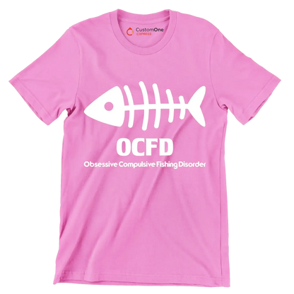 OCFD obsessive compulsive fishing disorder - Fishing Themed T-Shirt-Pink-S-Custom One Express